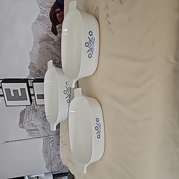Corningware Cornflower Casserole Dishes P-1 1/2 P-12B P-7B 7" 1qt 1-1/2qt - Picture 2 of 11